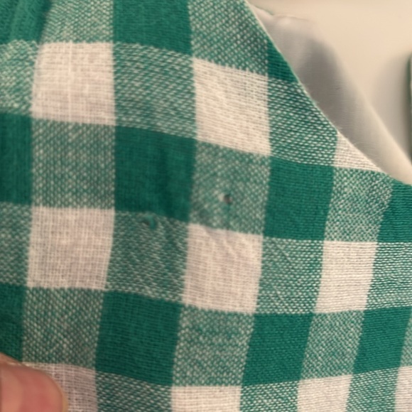 Tahari Girl's Gingham Checked Green & White Spring Fit & Flare Dress Size 6 - Picture 8 of 9